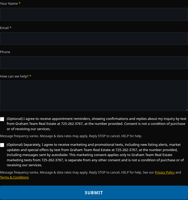 Contact form opt-in (two separate unchecked checkboxes)